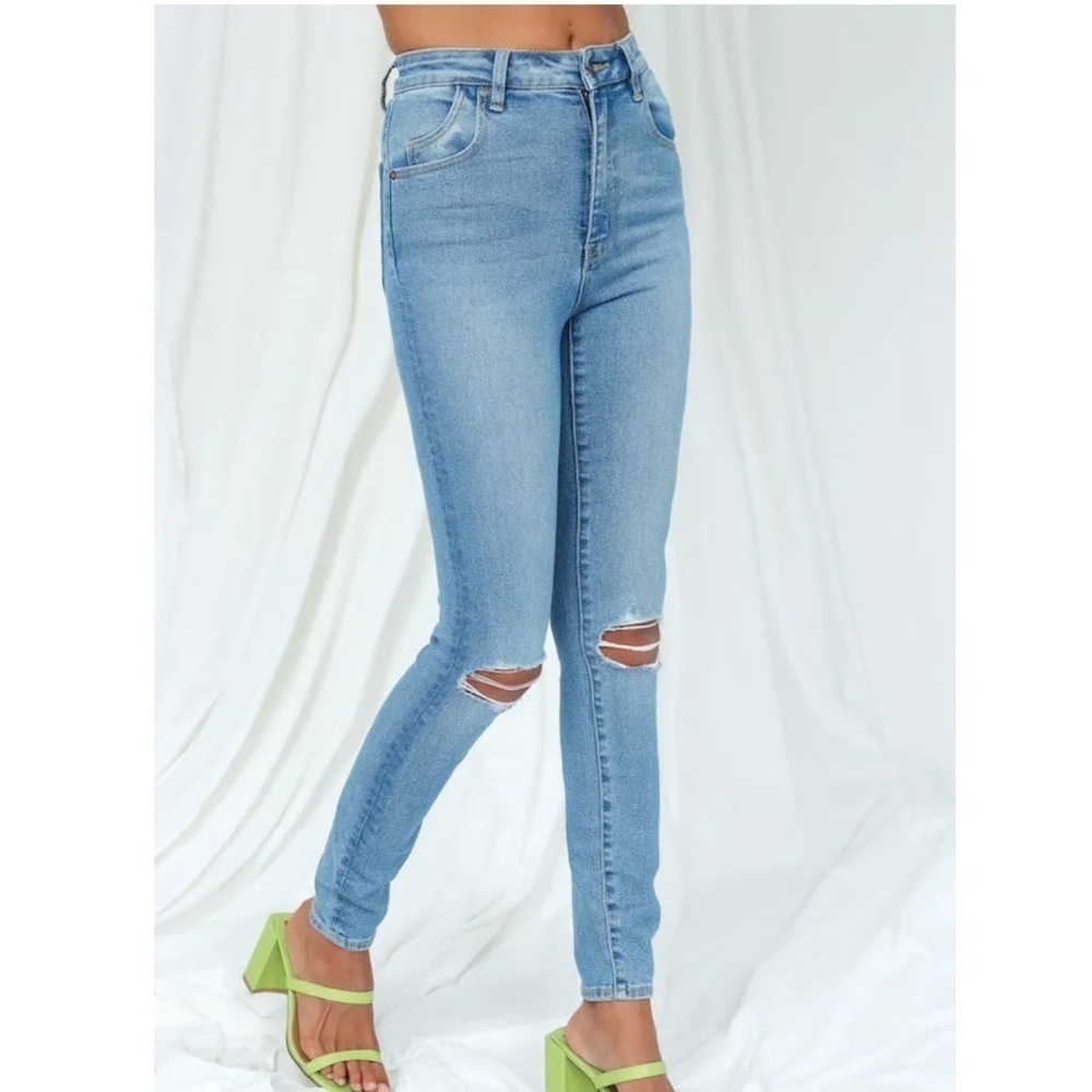 Rolla's Eastcoast Ankle High Rise Skinny Jeans Ocean Worn Light Wash Size 27